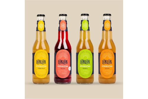 Ochutnej Ořech Kombucha LokLok 330ml ochutnávkový box 12ks - 9+3 ZDARMA 3,96L