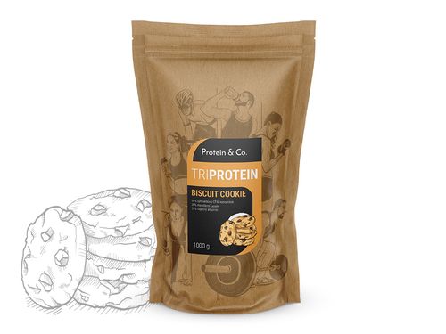 Protein&Co. TriBlend – protein MIX 1 kg Příchuť 1: Strawberry milkshake, Množství: 1000g