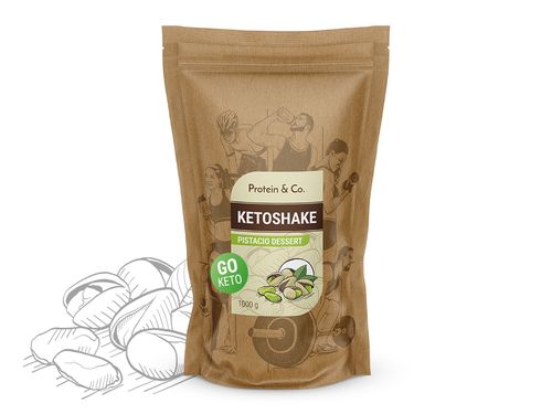 Protein&Co. Ketoshake – proteinový dietní koktejl 1 kg Množství: 1000 g, Vyberte příchuť -: Pistachio dessert