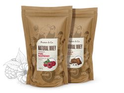 Protein&Co. NATURAL WHEY – prémiový protein bez chemie 2 kg Příchuť 1: Italian cocoa, Příchuť 2: Pure raspberry