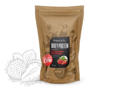 Protein&Co. WHEY PROTEIN 80 1000 g Příchuť 1: Strawberry milkshake