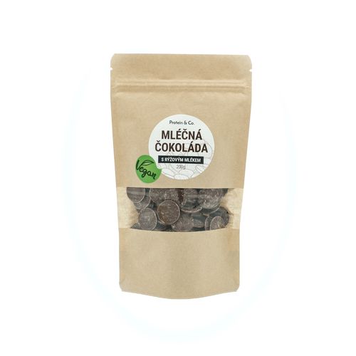 Protein&Co. Mléčná čokoláda s rýžovým mlékem  (pecky) - VEGAN Váha: 200 g