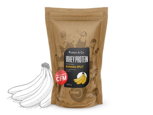 Protein&Co. WHEY PROTEIN 80 1000 g Příchuť 1: Banana split