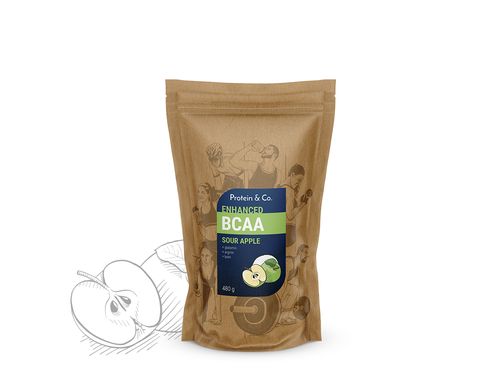 Protein&Co. BCAA ENHANCED - komplex aminokyselin 250g Příchuť 1: melon sorbet, Váha: 250 g